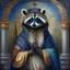 Placeholder: a racoon in the style of orthodox paintings
