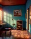 Placeholder: Room scene with big hair monster, Wes Anderson style, realistic photo, concept art, smooth, unreal engine 5, god lights, ray tracing, RTX, lumen lighting, ultra detail, volumetric lighting, 3d.