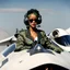 Placeholder: Rihanna piloting a fighter jet