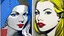 Placeholder: CREATE A PICTORIAL COMPOSITION BY creatively MIXING the works of "Girl's Hair Band" by Roy Lichtenstein and "Still Life" by Tom Wesselmann