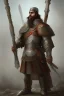 Placeholder: Armenian knight with beard, strong, agressive