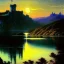 Placeholder: Drawing of 'Medieval German Castle',mountain,lake,full moon, by gaston bussiere, greg rutkowski, yoji shinkawa, yoshitaka amano, tsutomu nihei, donato giancola, tim hildebrandt,oil on canvas, cinematic composition, extreme detail,fit full head inside picture,16k