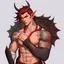 Placeholder: A Young Adult Male. A unique blend of Wood Elf and Red Tiefling features. His handsome face contrasts with the Yakuza dragon tattoos that completly cover his back, arms, and legs. He is wearing a torn coat. A physique that is strong and well-built, resembling a Fighter.