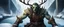 Placeholder: close up portrait of psionic ancient half elf half orc elk in threatening pose on ice stone bridge, book cover