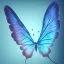 Placeholder: luminous pastel colors, blue butterfly