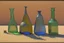 Placeholder: A still life with glass bottles and a glass vase in sand dunes by Giorgio Morandi