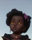 Placeholder: Portrait of a sweet black toddler witch girl with long black curly hair