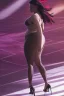 Placeholder: full_body_shot_of_a_hyper_realistic_ultra_detailed_photograph_of_a_beautiful curvy sexy clothes ,female model walking down a runway at a fashion show dark atmosphere sp ot light detailed symmetric beautiful