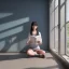 Placeholder: female student studying by the window, anime style, full body, unreal engine 5, cinema4d, sun light, studio lighting --ar 1:1 --v 4