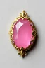 Placeholder: Beautiful pink gemstone with golden designs. Oval.