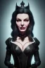 Placeholder: Lauren Bacall as evil queen in black leather, leather, busty, cleavage, angry, stern look. character design by cory loftis, fenghua zhong, ryohei hase, ismail inceoglu and ruan jia. unreal engine 5, artistic lighting, highly detailed, photorealistic, fantasy