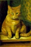 Placeholder: Portrait of a cat by Van Gogh