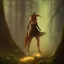 Placeholder: frank frazetta style, witch in the forest