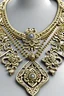 Placeholder: Generate a jewellery necklace design which has modern design with timesless retro motifs make it realistic and use timeless works like filigree or retro motifs of india