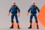 Placeholder: Box of Mike pence g.i. joe toy figure With a Laser gun space force Blue fabric uniform, fluorescent orange, black boots, full body packaging feet