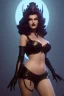 Placeholder: Rita Hayworth as evil queen in black leather, busty, cleavage, curvy, angry, stern look. character design by cory loftis, fenghua zhong, ryohei hase, ismail inceoglu and ruan jia. unreal engine 5, artistic lighting, highly detailed, photorealistic, fantasy