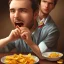 Placeholder: a guy eating chips