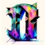 Placeholder: Letter "H" - cyberpunk style - Watercolor and watercolor painted style - Jenna Rainey style