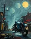 Placeholder: Bosch painting style ,nightmare, street baggers