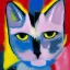 Placeholder: Romanian kitty in the style of mark rothko