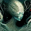 Placeholder: Buried Trauma || horror nouveau, in the styles of H.R. Giger and Victo Ngai and Amanda Sage