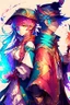 Placeholder: anime couple, mage, colorful