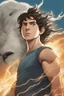 Placeholder: Percy Jackson with Zeus' thunderbolt