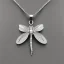 Placeholder: necklace with a simple, elegant design featuring a single, shimmering polyester in dragonfly pendant