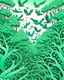 Placeholder: Mint colored treetops with singing songbirds painted by MC Escher