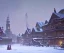 Placeholder: A snowy warlock town with river canals and a magical Christmas tree