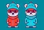 Placeholder: cool fun winter winter wear design party animal theme simple 3 colours design