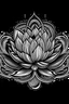 Placeholder: Minimalis line art neo-traditional style a lotus flower tatto black and white outline only