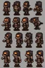 Placeholder: pixel undead sprite for pixel game side view idle.