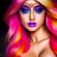 Placeholder: masterpiece, best quality, woman, sparkling eyes, fluorescent skin, colorful makeup, blond flutter hair, highly detailed body, sun light, 4K, RAW, depth of field, high contrast, realistic details, 24mm