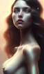 Placeholder: porno model , cute, beautiful, long hair, wavy hair, curly hair، black eyes, head and shoulders portrait, cinematic, 8k, resolution concept art portrait by Greg Rutkowski, Artgerm, WLOP, Alphonse Mucha dynamic lighting hyperdetailed intricately detailed