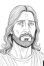 Placeholder: Jesus, realistic, each unique, full view, only draw lines, clean line art, –no sketch, white background, minimalistic black lines, minimal black color, coloring page, thin black line art, perfect shape, perfect clear lines,