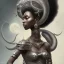 Placeholder: sango fantasy, fantasy magic, intricate, sharp focus, illustration, highly detailed, digital painting, concept art, matte, masterpiece head sexy view black African beauty black afro hair space lady silver snakeskin African princess moon rain