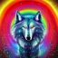 Placeholder: A magical spiritual rainbow wolf