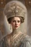 Placeholder: Romanov Era, 1903, woman elegantly dressed for the Winter Palace ball, hyperdetailed, hyperrealistic, photorealism, meticulous