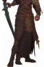 Placeholder: celtic spear warrior with cloak