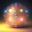 Placeholder: photorealistic single Ornament, Sonoluminescence, Iridescent, Topaz, Ametrine, sharp focus