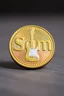 Placeholder: view of the word, Sam ,Samarrrai , on a gold coin ,with picture of , electric guitar, in the middle of the coin.