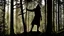 Placeholder: The hooded sorcerer in the forest