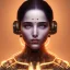 Placeholder: Tamanna bhatia , face and shoulders , golden hour , circuitry, 16k , beautiful eyes , women from the future