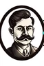 Placeholder: Logo drawing of a man with a large mustache