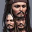 Placeholder: Captain Jack Sparrow, johnny depp ,award winning portrait long black hair. unreal engine 5, artistic lighting, highly detailed, photorealistic, fantasy , 24mm , sci-fi