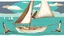 Placeholder: A small, brightly colored sailboat with a billowing white sail cuts through a turquoise ocean. The wind fills the sail, causing the boat to lean slightly. In the distance, fluffy white clouds drift across a clear blue sky. One majestic brown pelican with a large pouch full of water flies gracefully above the boat. The image evokes a sense of calm adventure, the refreshing scent of the ocean breeze, and the abundant wildlife. The style is as if a 5 year old did it with paint.