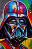 Placeholder: Multi coloured Darth Vader oil painting