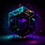 Placeholder: darker vivid colors Blockchain blockhain not arrange in cube
