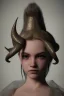 Placeholder: girl demon horns small sad eyes darkness body sacred soldier